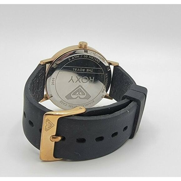 Ladies Roxy "The Royal" Rose Gold SS Grey Glitter Quartz Watch New Battery - Picture 8 of 10